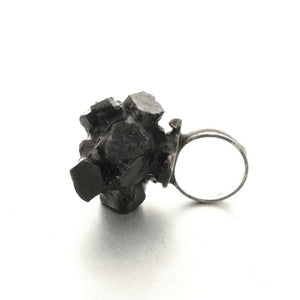 black oxidised silver and resin ring, Austrian jewelry brands, Vienna