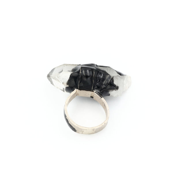 statement silver ring with Quartz, one of a kind by Izabella Petrut