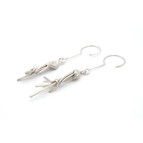 Silver earrings, hand made, one of a kind. Contemporary jewelry design Vienna. Izabella Petrut