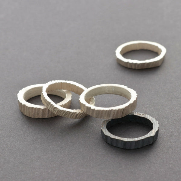 stacking rings in silver and gold, one of a kind, handmade in Vienna